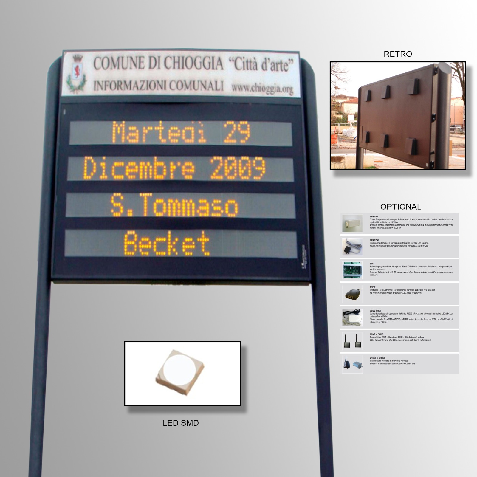 Display Led SMD Informativi Monofacciali Multiriga HLM2